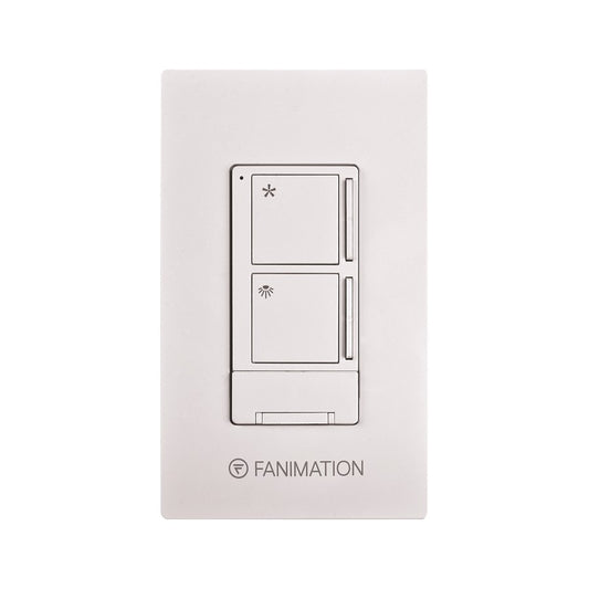 Fanimation Wall Control/Receiver 3-Speed Fan & Light Control | White Finish | Bedroom & Living Room Fan Control | Model WR506WH