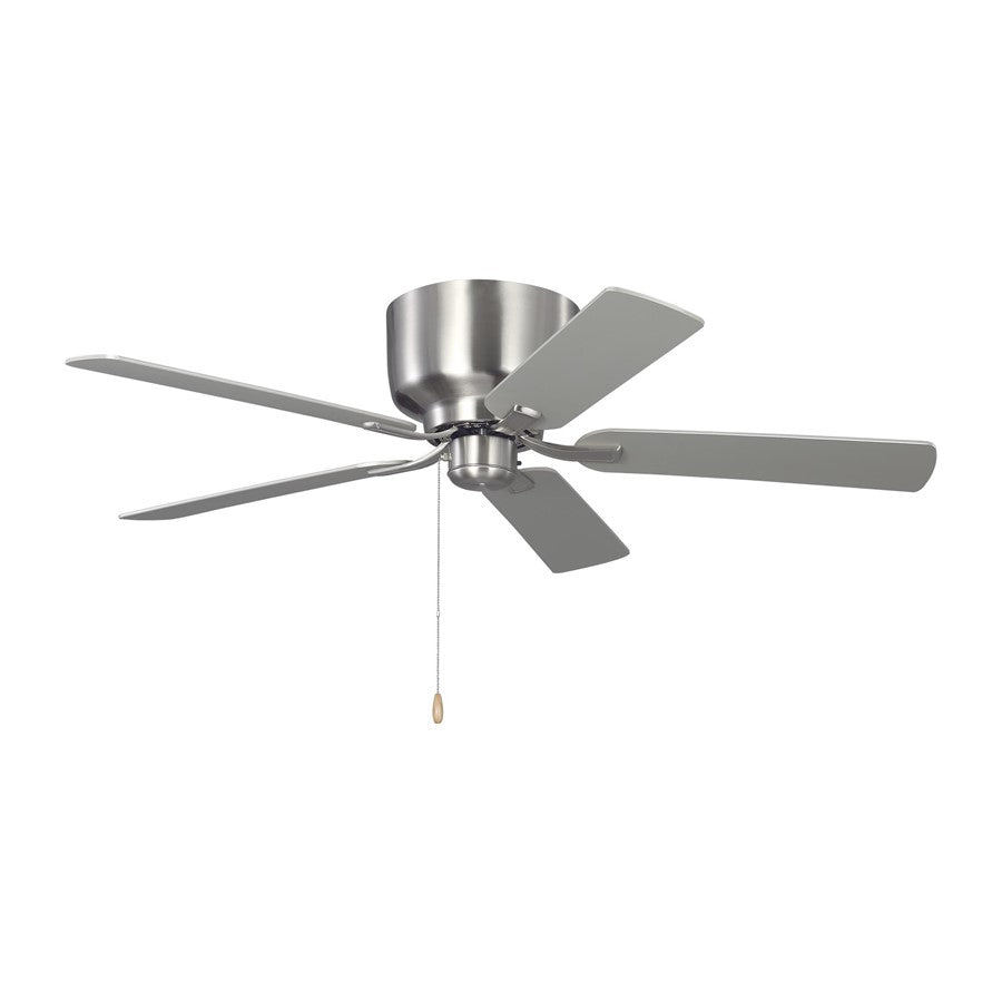 Generation Lighting Linden 52 Hugger Ceiling Fan, Steel/Silver/Walnut - 5LDH52BS