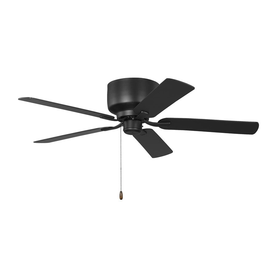 Generation Lighting Linden 52 Hugger Ceiling Fan, Black/Black/Walnut - 5LDH52MBK