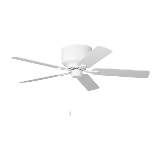 Generation Lighting Linden 52 Hugger Ceiling Fan, White/White Blades - 5LDH52RZW