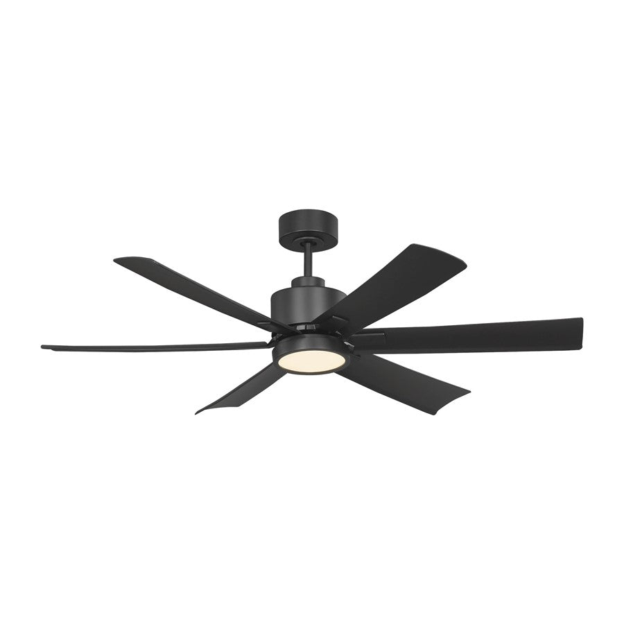Generation Lighting Flera Smart 52 LED Ceiling Fan, Black/Black - 6FLSM52MBKD
