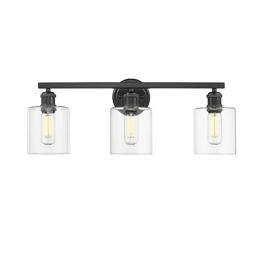 3 Light Bathroom Vanity Light, Matte Black
