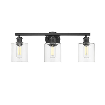3 Light Bathroom Vanity Light, Matte Black