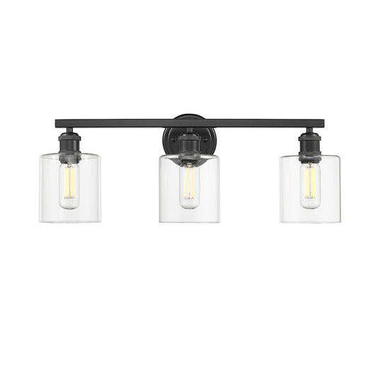 3 Light Bathroom Vanity Light, Matte Black