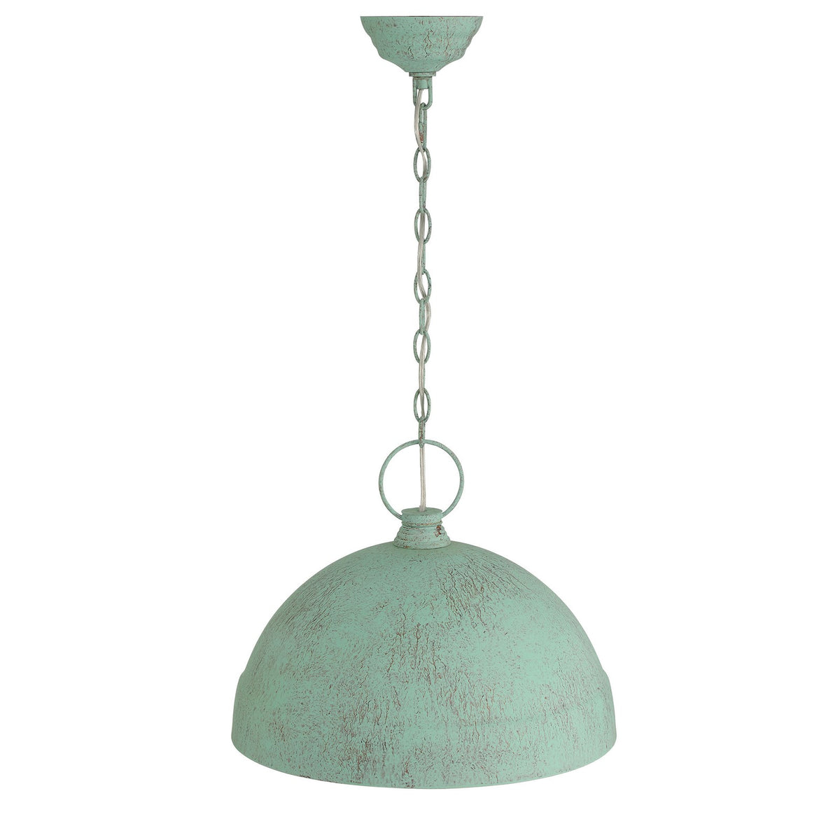 Golden Lighting Lincoln 16in 1-Light Pendant | Farmhouse Green Patina Steel | Kitchen Island & Dining Room | 16.75 x 16.75 x 14 in | Model 0318-L GP