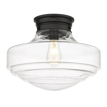 Golden Lighting Ingalls 1 Light Semi-Flush, Matte Black/Clear