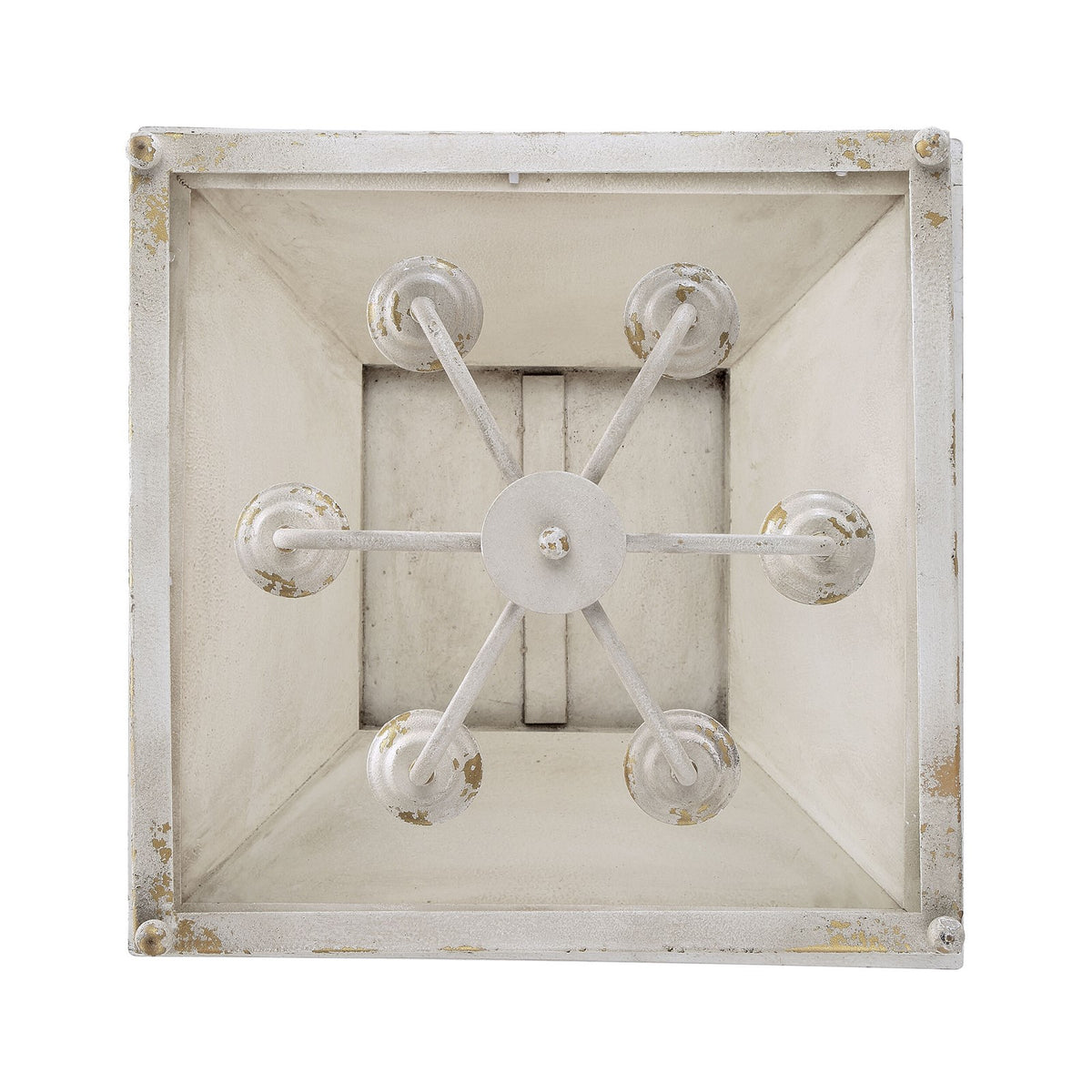 Golden Lighting Abingdon 6-Light Pendant | Farmhouse Antique Ivory and Clear Glass | Kitchen Island & Foyer | Model 0804-6P AI