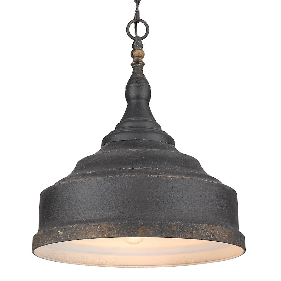 3 Light Pendant, Antique Black Iron