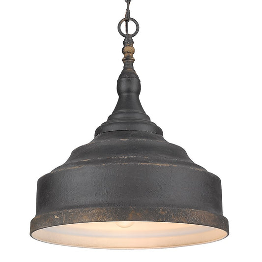 3 Light Pendant, Antique Black Iron