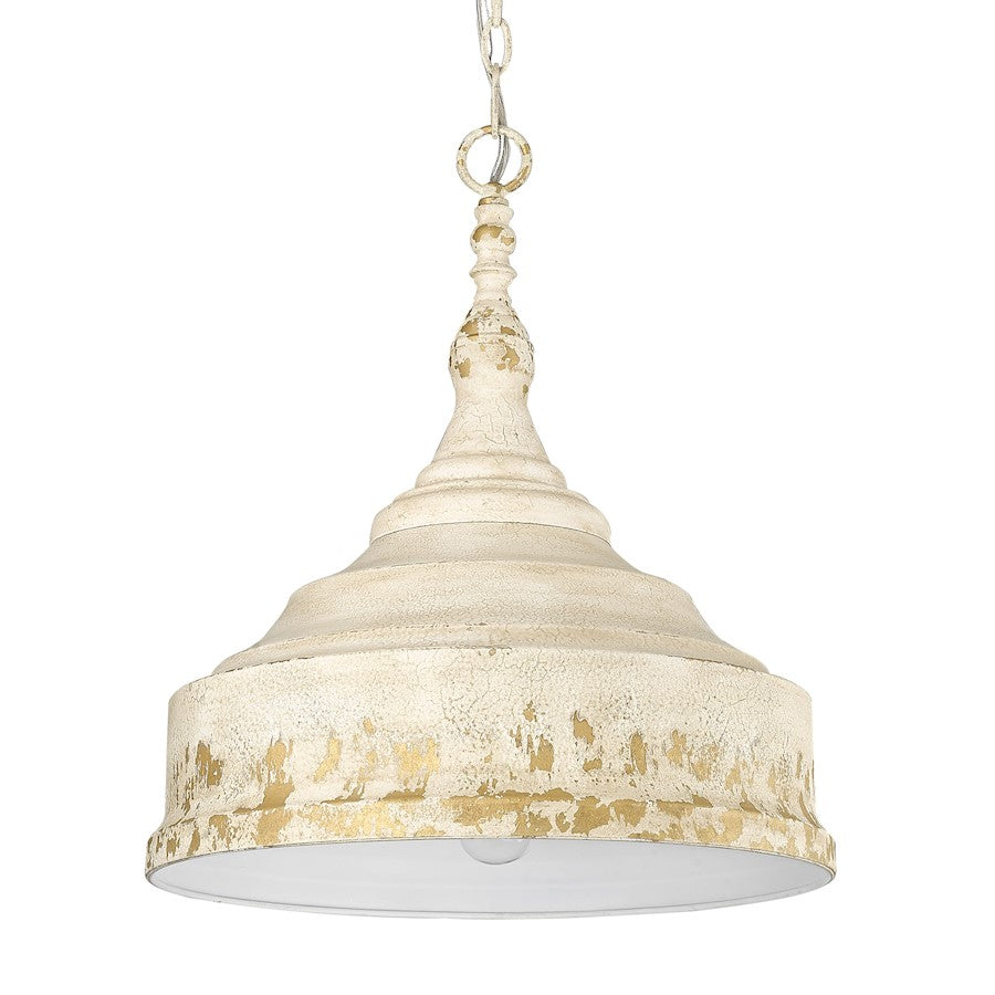 3 Light Pendant, Antique Ivory