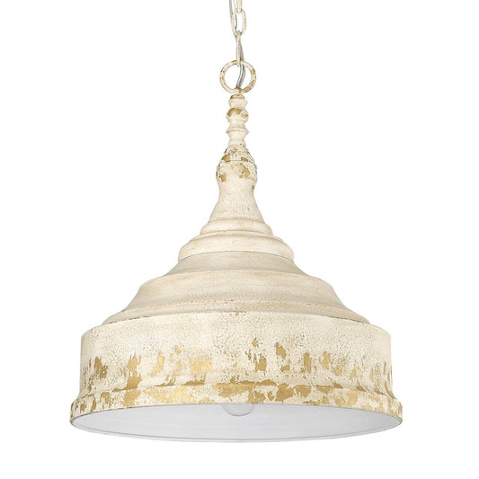 3 Light Pendant, Antique Ivory