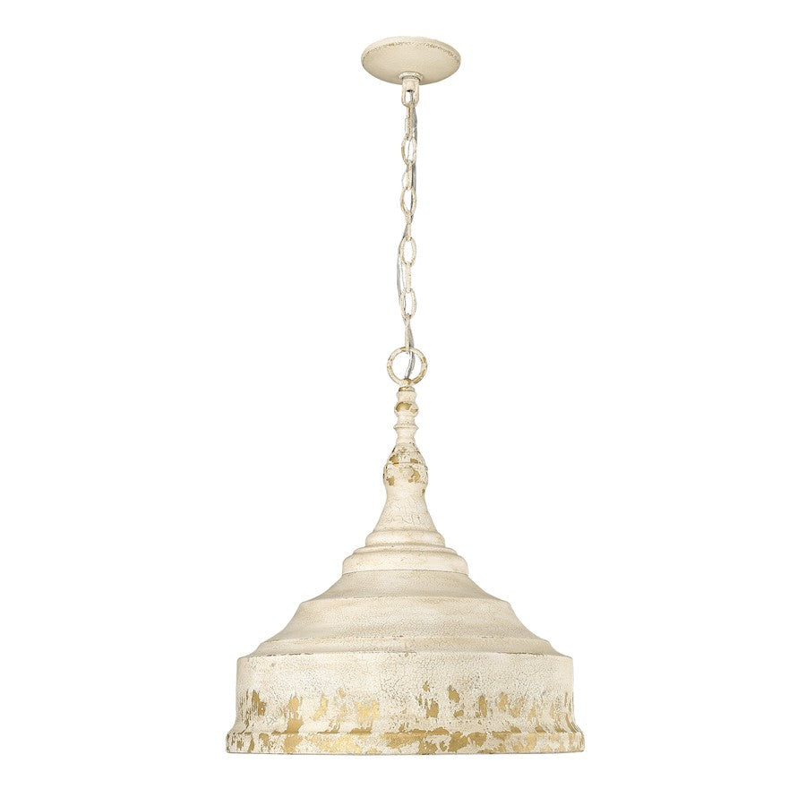 3 Light Pendant, Antique Ivory