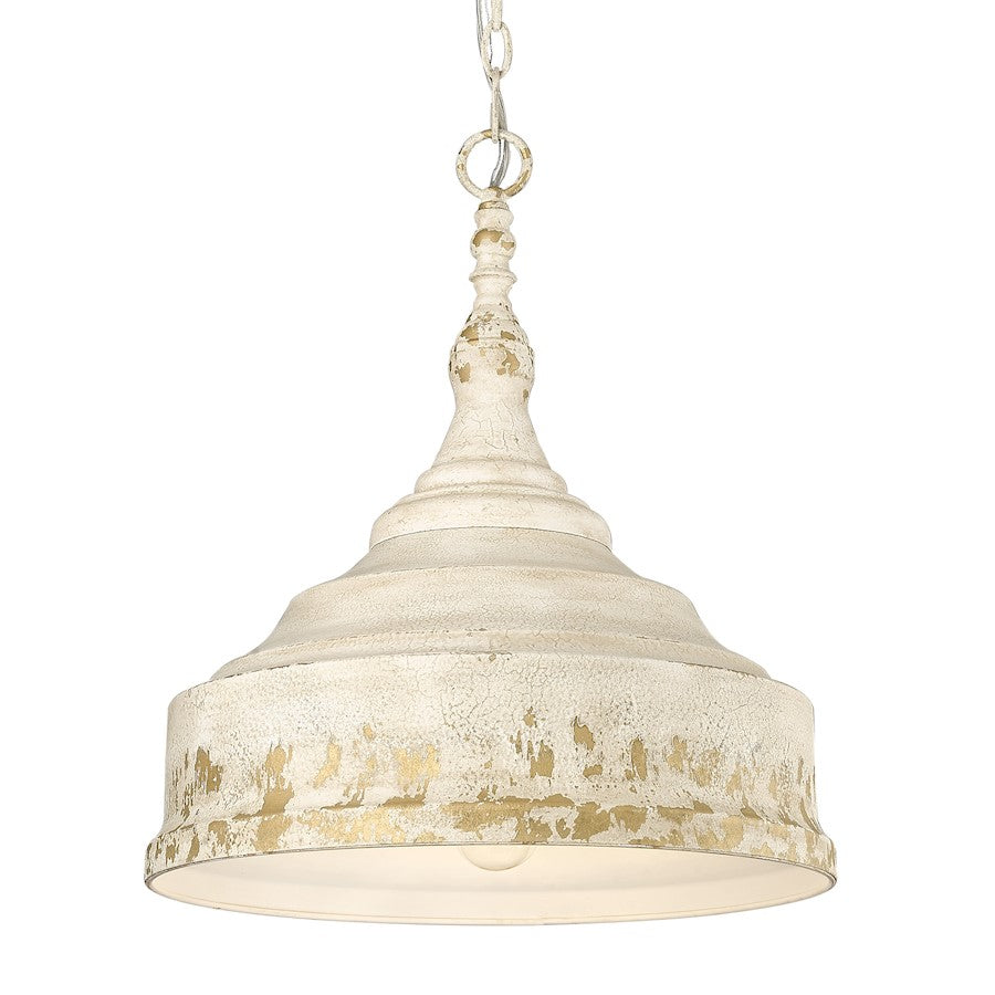 3 Light Pendant, Antique Ivory