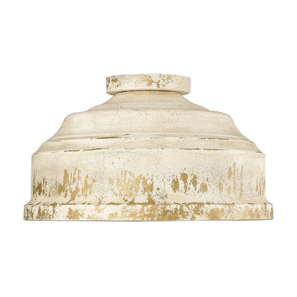 Golden Lighting Keating 3 Light Flush Mount, Antique Ivory