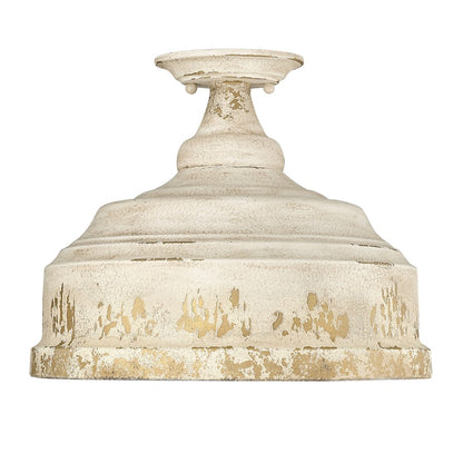 Golden Lighting Keating 3 Light Semi-Flush, Antique Ivory