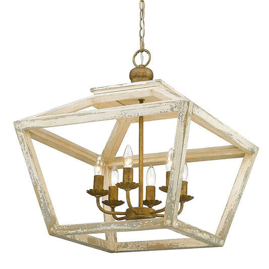 6 Light Pendant, Burnished Chestnut