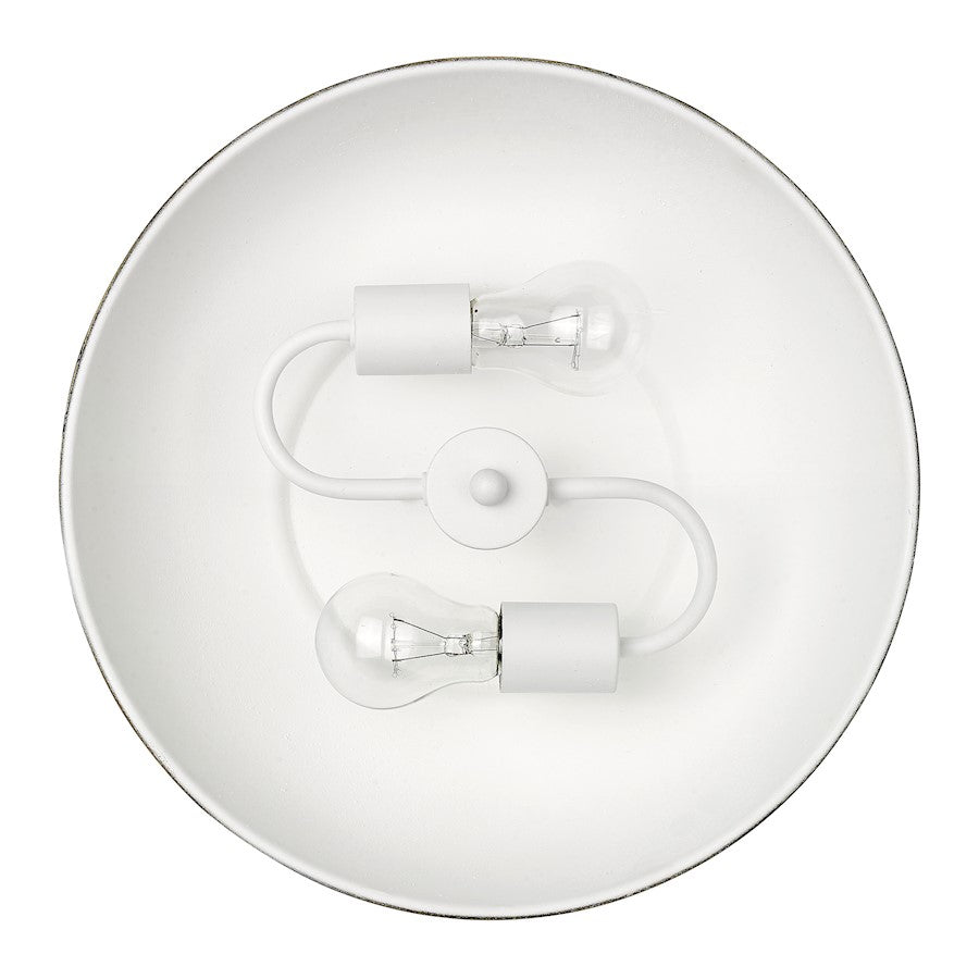 Golden Lighting Kinsley 2-Lt Flush Mount, Galvanized Steel