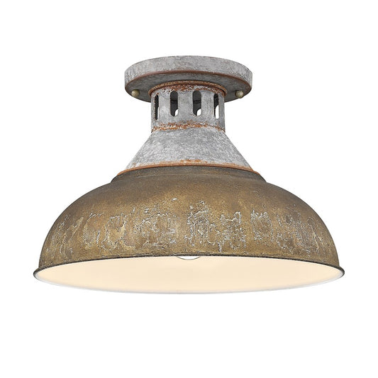 Golden Lighting Kinsley 1 Light Semi-Flush, Steel