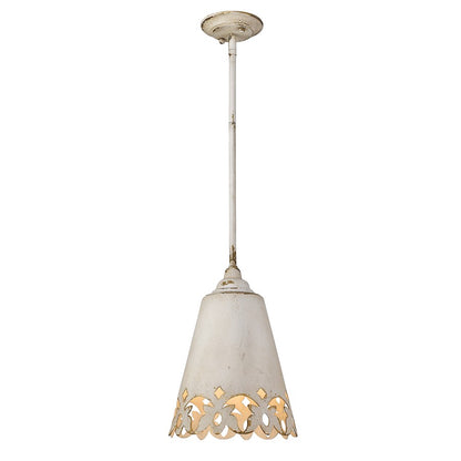 1 Light Small Pendant, Antique Ivory