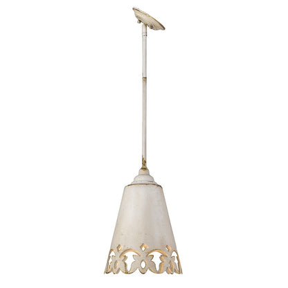 1 Light Small Pendant, Antique Ivory