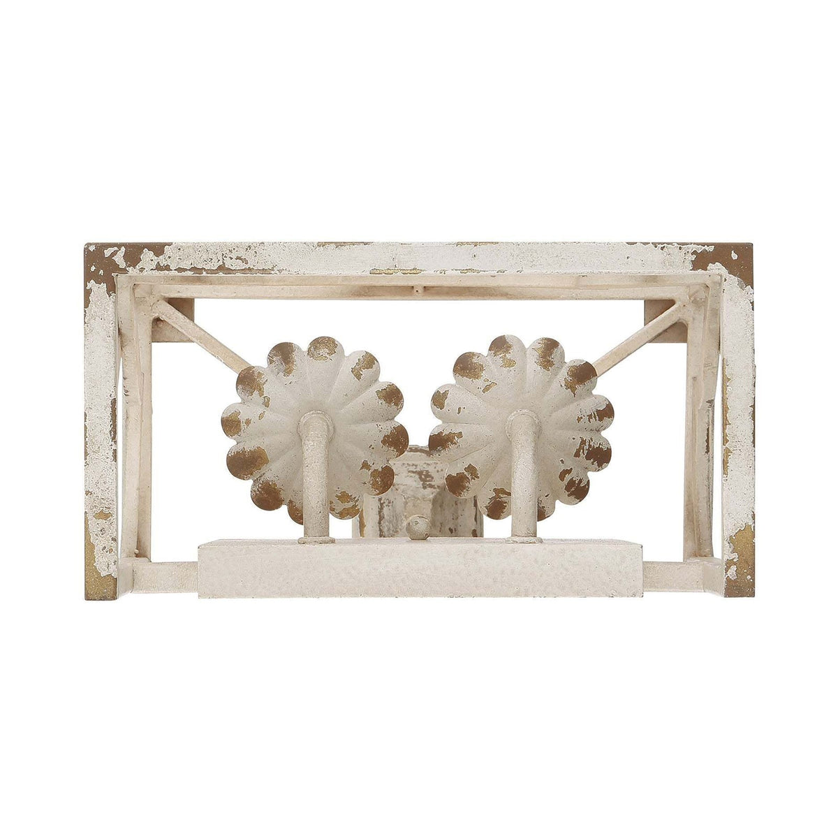 Golden Lighting Laurent 2-Light Wall Sconce | Country Farmhouse Antique Ivory Steel | Hallway & Bathroom | 10 x 5.25 x 18.5 in | Model 0885-2W AI