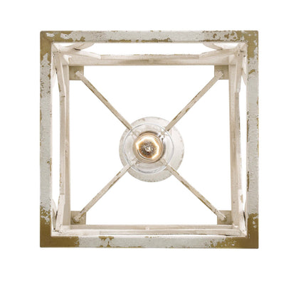 Golden Lighting Laurent 1-Light Pendant | Traditional Antique Ivory Steel Lantern | Kitchen & Foyer | 9 x 9 x 16 in | Model 0885-S AI