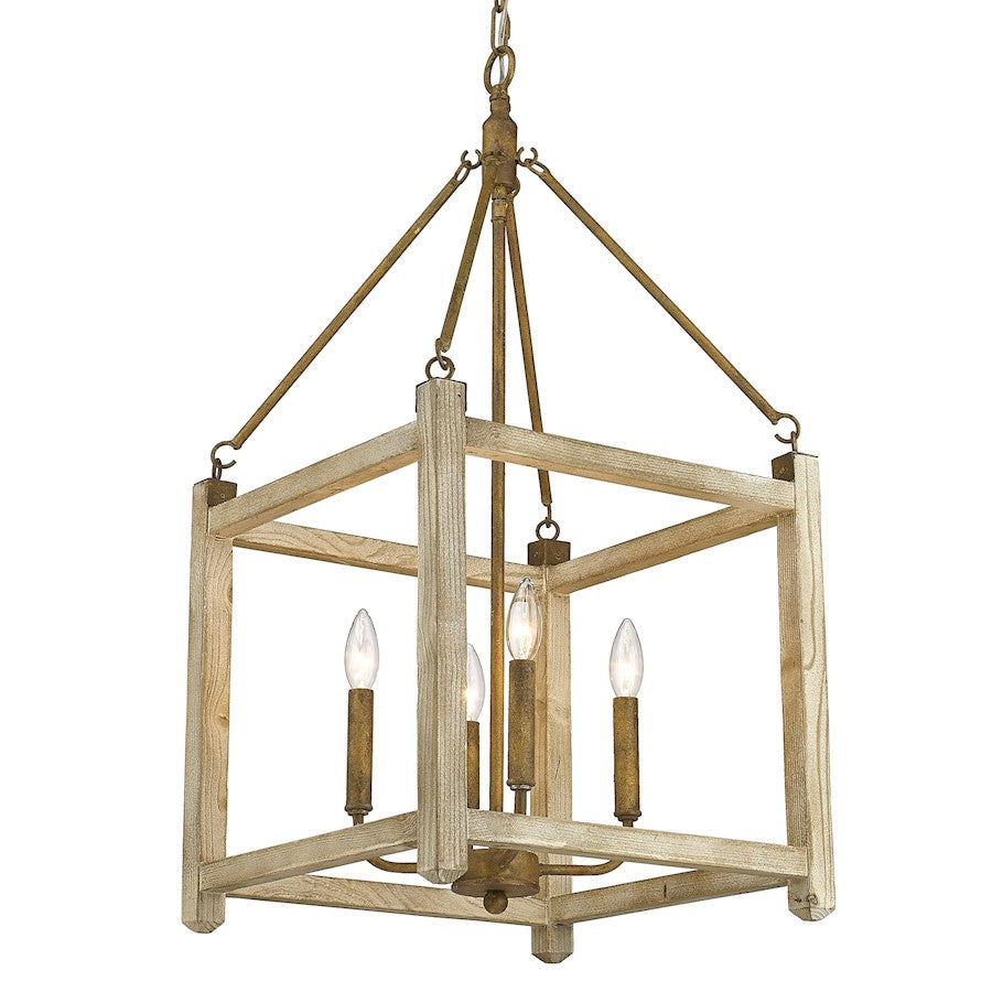 4 Light Pendant, Burnished Chestnut