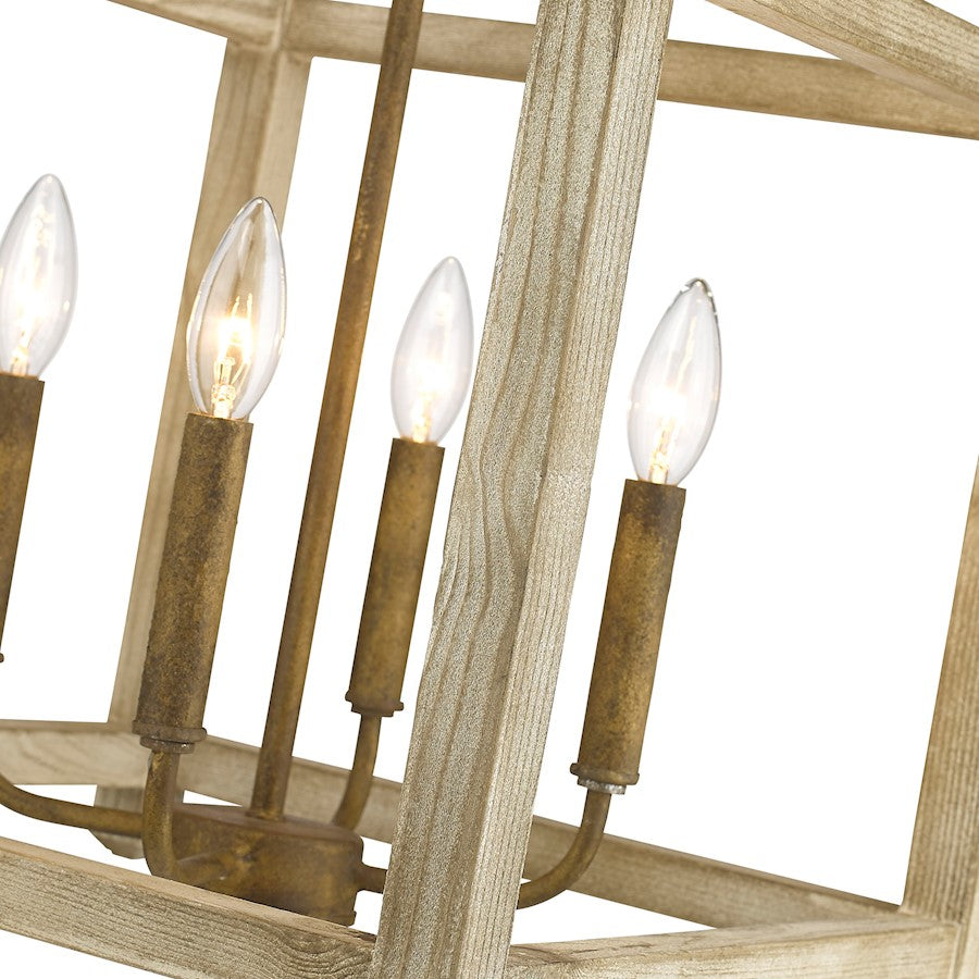 4 Light Pendant, Burnished Chestnut