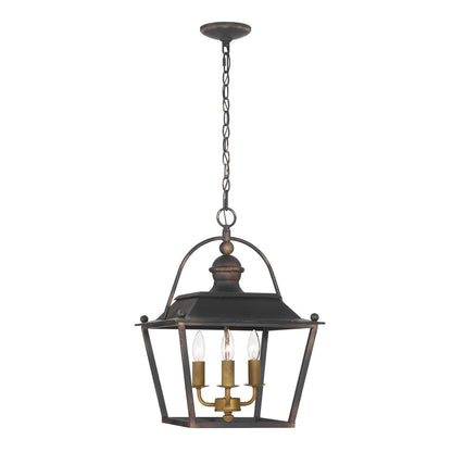 Golden Lighting Christoff 14in 3-Light Pendant | Traditional Antique Black Iron | Kitchen & Dining Room | 14 x 14 x 20 in | Model 0888-3P ABI