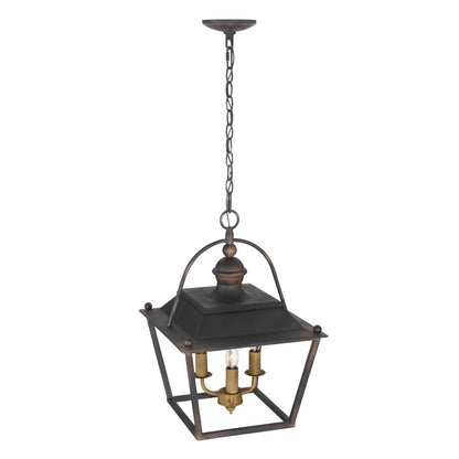 Golden Lighting Christoff 14in 3-Light Pendant | Traditional Antique Black Iron | Kitchen & Dining Room | 14 x 14 x 20 in | Model 0888-3P ABI