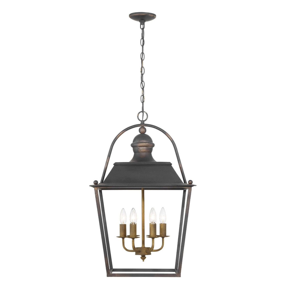 Golden Lighting Christoff 18in 6-Light Pendant | Traditional Antique Black Iron | Dining Room & Foyer | 18 x 18 x 28.75 in | Model 0888-6P ABI
