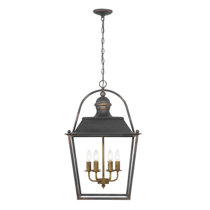 Golden Lighting Christoff 18in 6-Light Pendant | Traditional Antique Black Iron | Dining Room & Foyer | 18 x 18 x 28.75 in | Model 0888-6P ABI