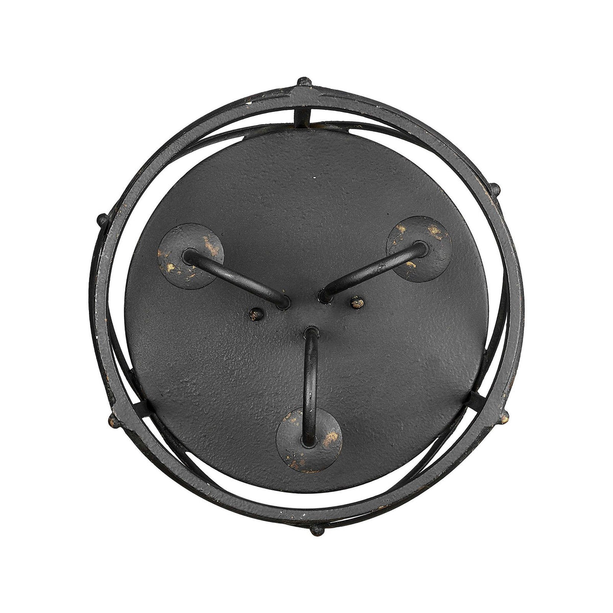 Golden Lighting Alcott 15in 3-Light Flush Mount | Farmhouse Antique Black Iron Steel | Hallway & Bathroom | 15 x 15 x 9.25 in | Model 0890-FM ABI