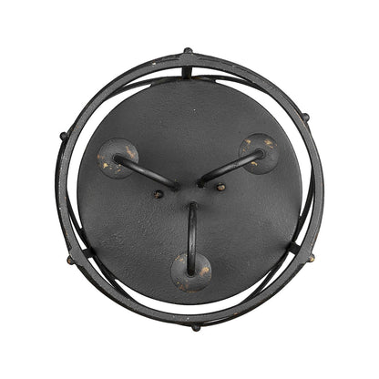 Golden Lighting Alcott 15in 3-Light Flush Mount | Farmhouse Antique Black Iron Steel | Hallway & Bathroom | 15 x 15 x 9.25 in | Model 0890-FM ABI