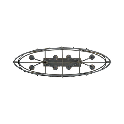 Golden Lighting Alcott 45in 8-Light Island Light | Farmhouse Antique Black Iron | Kitchen Island & Dining Room | Model 0890-LP ABI