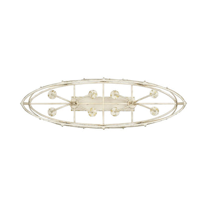 Golden Lighting Alcott 45in 8-Light Island Light | Country Antique Ivory Steel | Kitchen Island & Dining Room | 45 x 14 x 13.63 in | Model 0890-LP AI