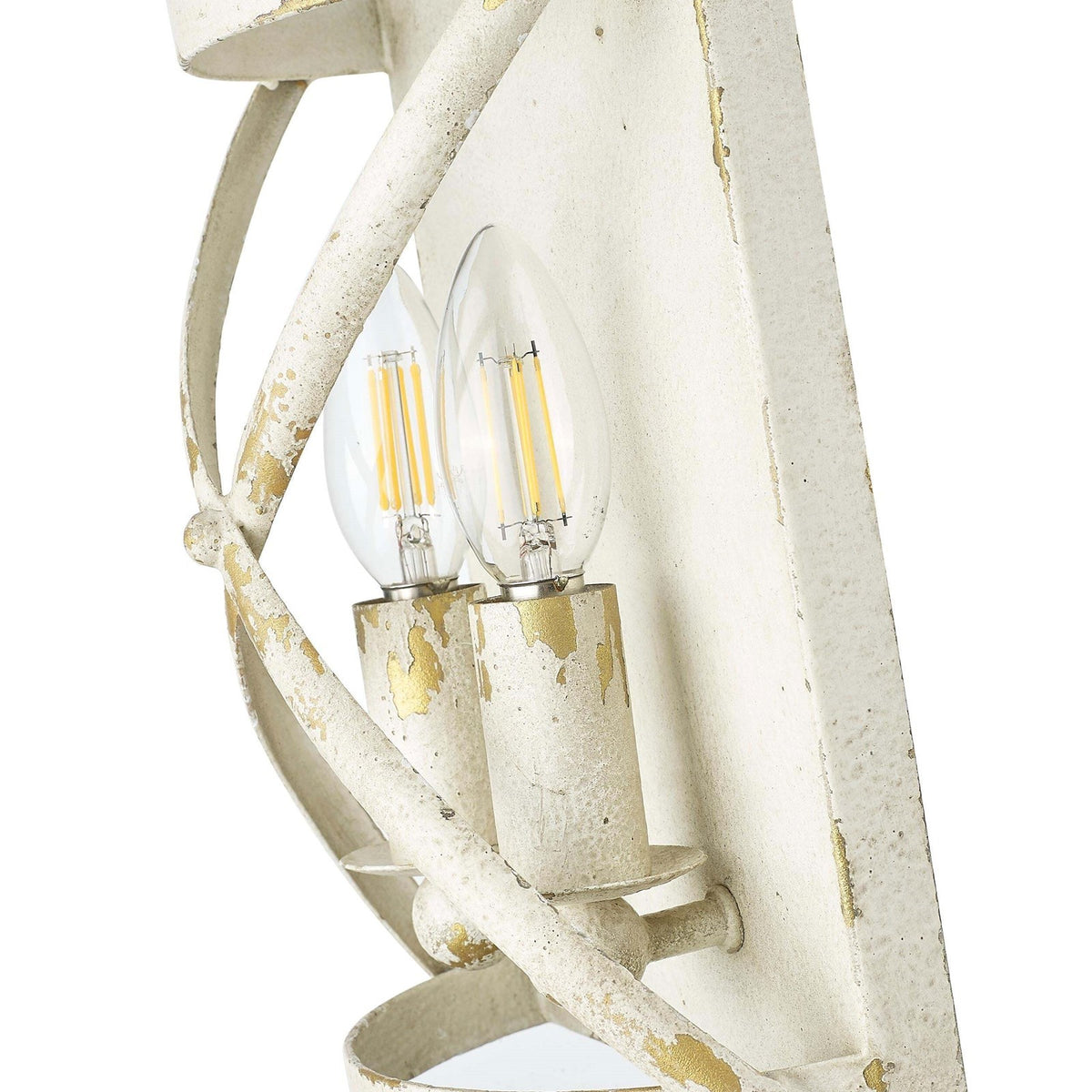 Golden Lighting Alcott 10in 2-Light Wall Sconce | Country Farmhouse Antique Ivory Steel | Hallway & Bathroom | 7.13 x 4 x 10 in | Model 0890-WSC AI