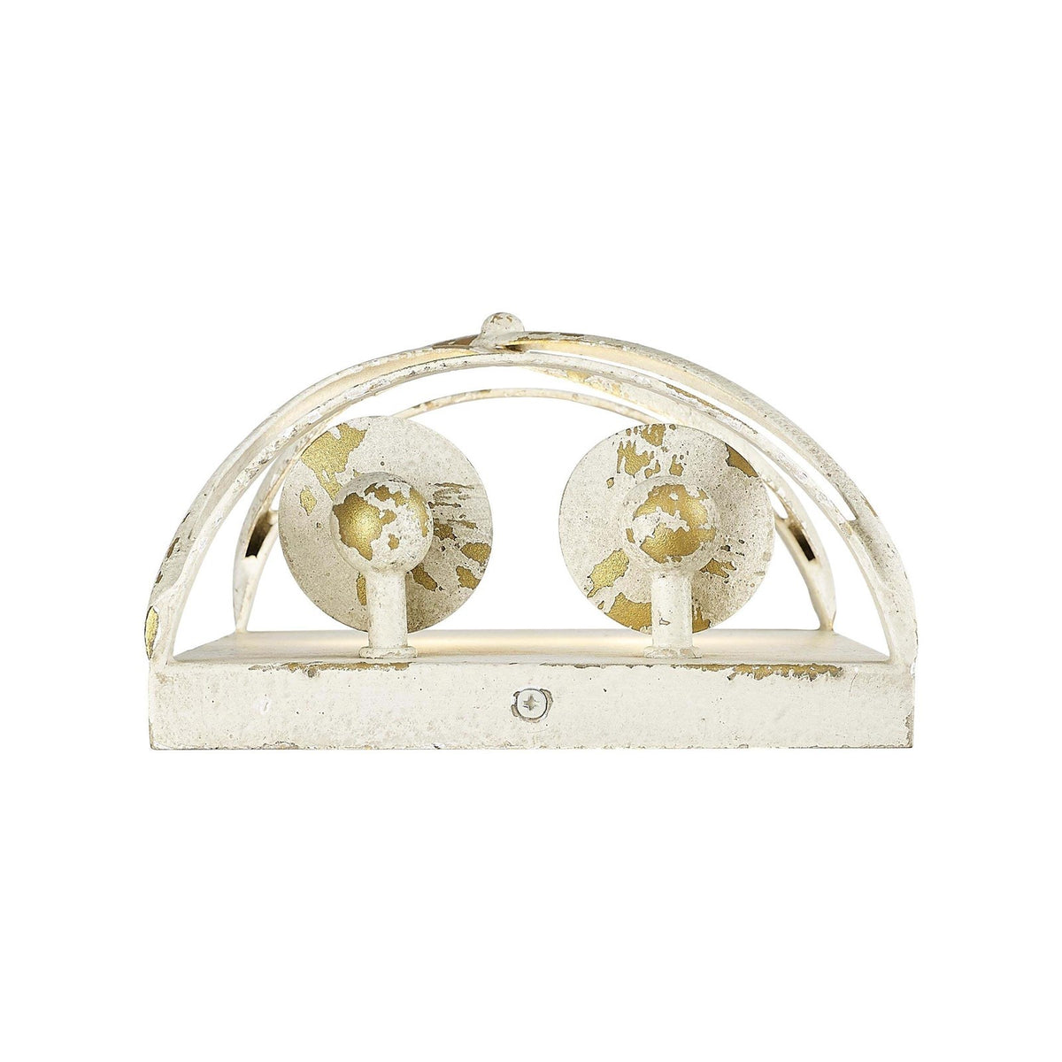 Golden Lighting Alcott 10in 2-Light Wall Sconce | Country Farmhouse Antique Ivory Steel | Hallway & Bathroom | 7.13 x 4 x 10 in | Model 0890-WSC AI