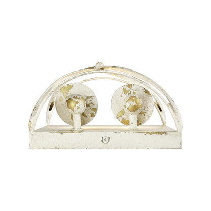 Golden Lighting Alcott 10in 2-Light Wall Sconce | Country Farmhouse Antique Ivory Steel | Hallway & Bathroom | 7.13 x 4 x 10 in | Model 0890-WSC AI