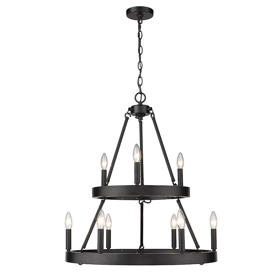 Alastair 2 Tier Chandelier, Black