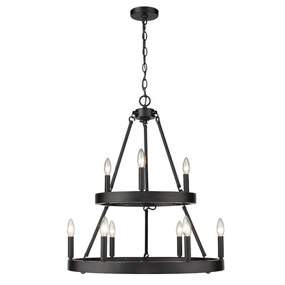 Alastair 2 Tier Chandelier, Black