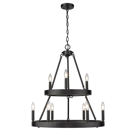 Alastair 2 Tier Chandelier, Black