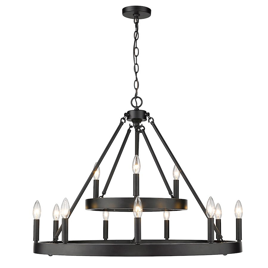 Alastair 2 Tier Chandelier, Black