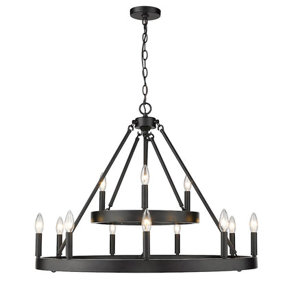 Alastair 2 Tier Chandelier, Black