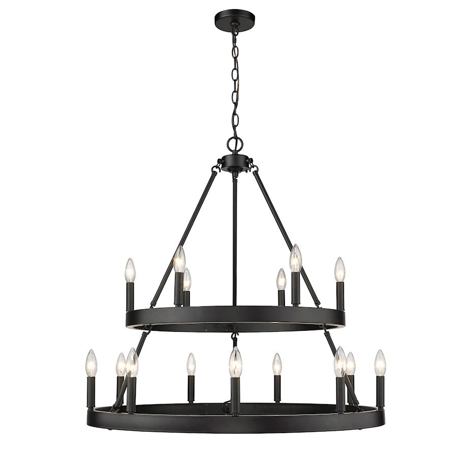 Alastair 2 Tier Chandelier, Matte Black