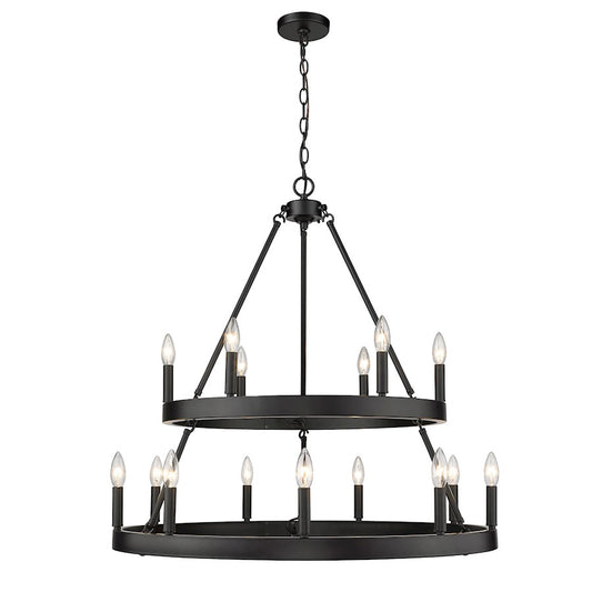 Alastair 2 Tier Chandelier, Matte Black
