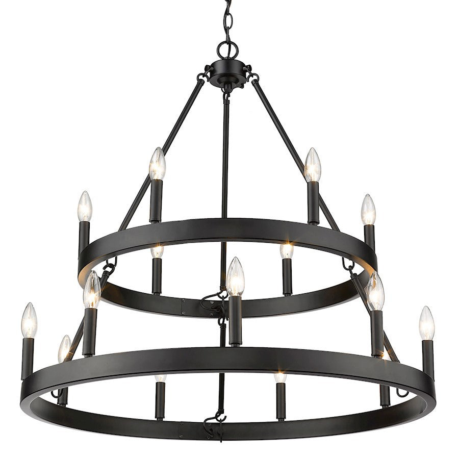 Alastair 2 Tier Chandelier, Matte Black
