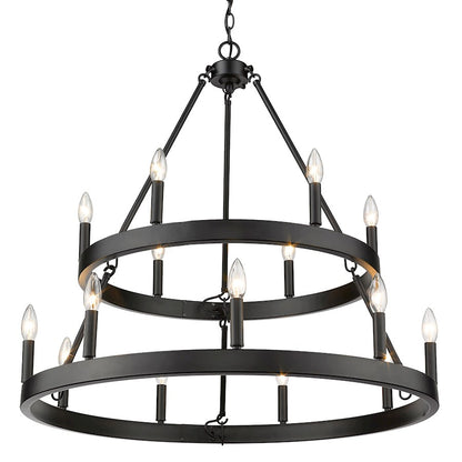 Alastair 2 Tier Chandelier, Matte Black