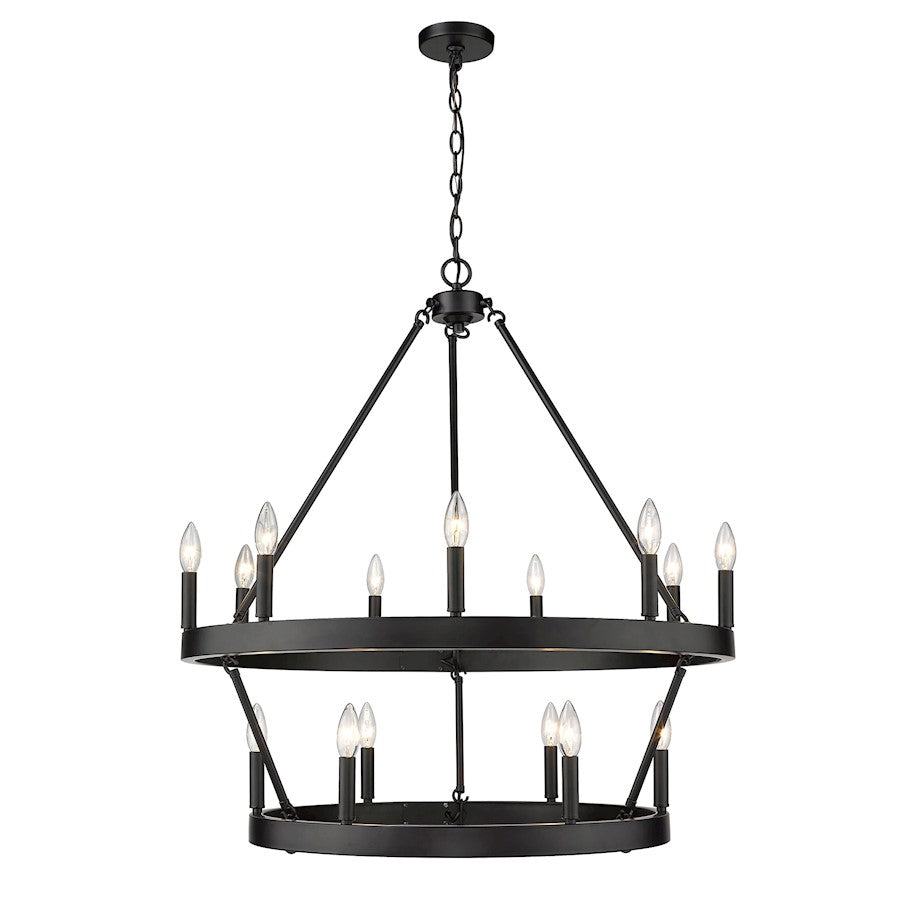 Alastair 2 Tier Chandelier, Matte Black