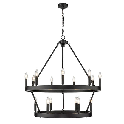 Alastair 2 Tier Chandelier, Matte Black